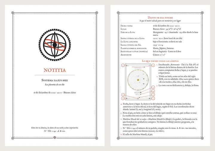 La Notitia, la tarjeta que explica cómo leer la lámina